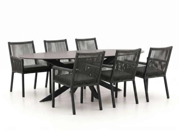 Manifesto Furniture Rivola/Bellagio Furato ellips 200cm dining tuinset 7-delig