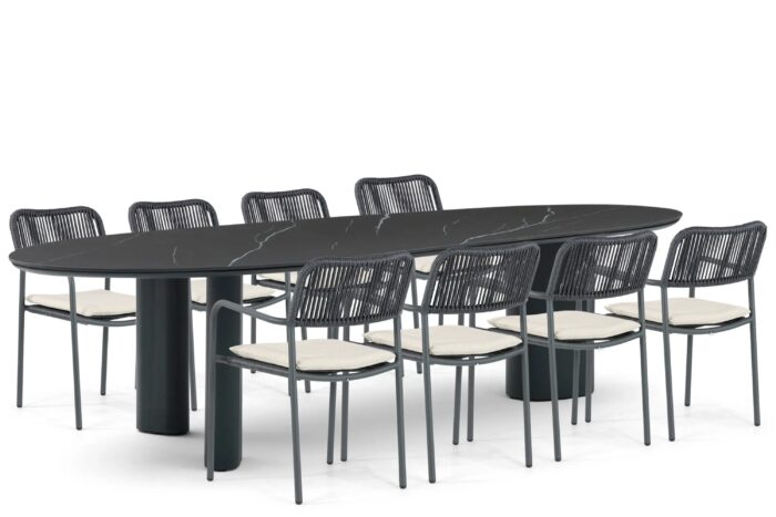 Coco Penya/Weave 300 cm dining tuinset 9-delig – Grijs-antraciet