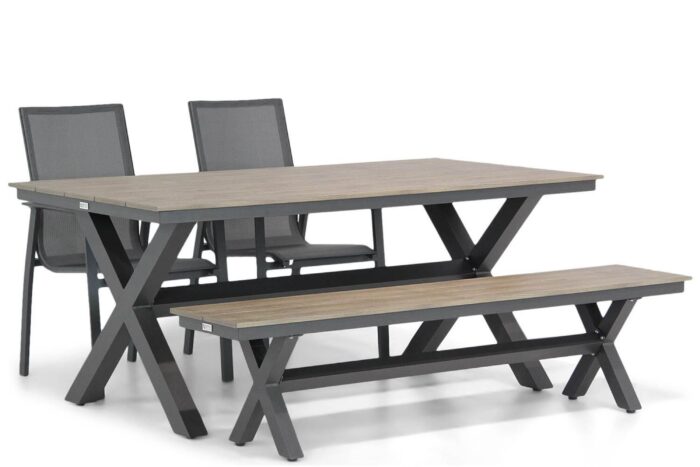 Lifestyle Garden Furniture Ultimate/Forest 180 cm dining tuinset 4-delig – Grijs-antraciet