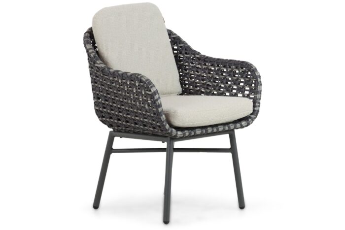 Santika Furniture Yovan dining tuinstoel – Grijs-antraciet