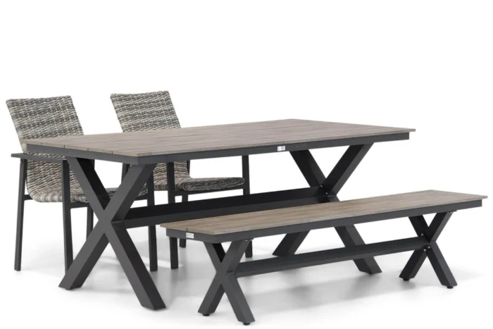 Lifestyle Garden Furniture Upton/Forest 180 cm dining tuinset 4-delig - Grijs-antraciet