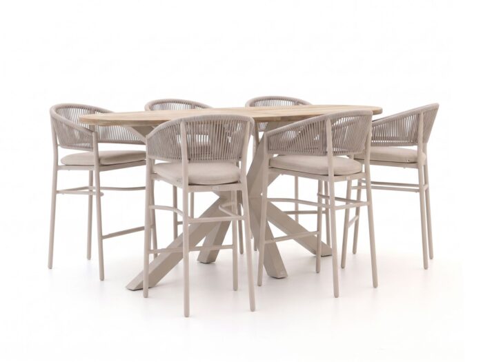 Bellagio tuinmeubelen Bellagio Panaro/ROUGH-Y Ellips 240cm barset 7-delig Laagste prijsgarantie! – Taupe