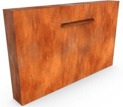Geroba Cascadi Cortenstaal Watervalelement naast vijver 2500 x 250 x 1200 mm – bruin