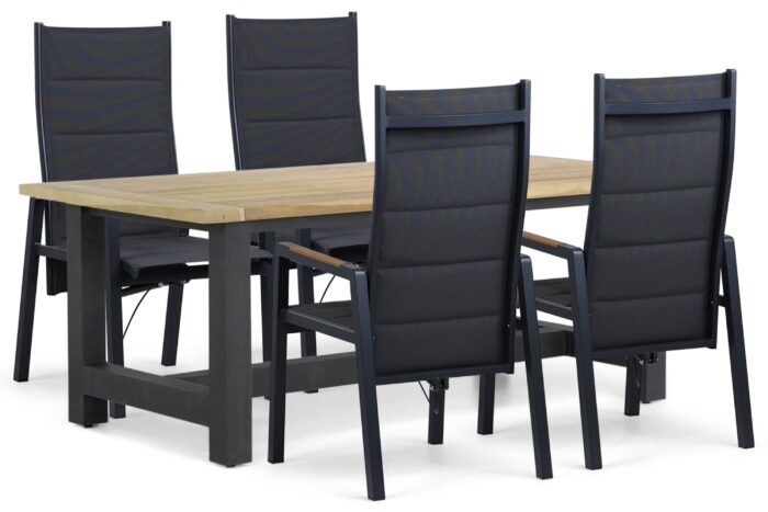 Lifestyle Garden Furniture Essence/San Francisco 200×100 cm dining tuinset 5-delig – Grijs-antraciet
