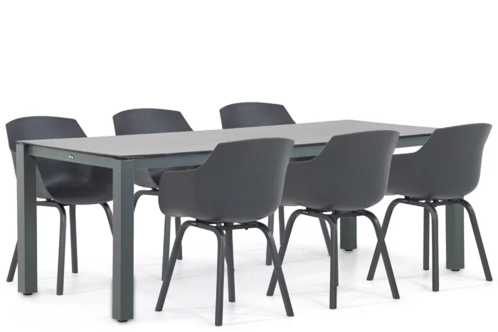 Lifestyle Garden Furniture Salina/Yoko 220 cm dining tuinset 7-delig - Grijs-antraciet