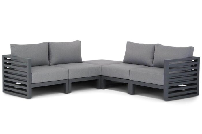 Santika Furniture Jaya hoek loungeset 5-delig – Grijs-antraciet