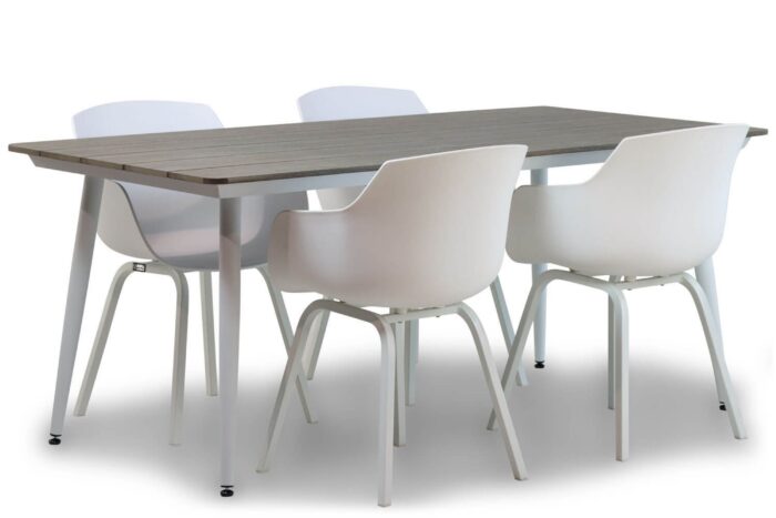 Santika Furniture Lifestyle Salina/Yala 180 cm dining tuinset 5-delig – Wit