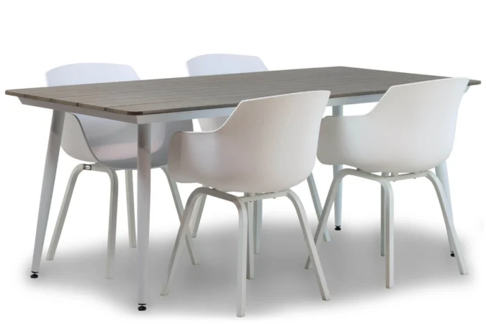 Santika Furniture Lifestyle Salina/Yala 180 cm dining tuinset 5-delig - Wit