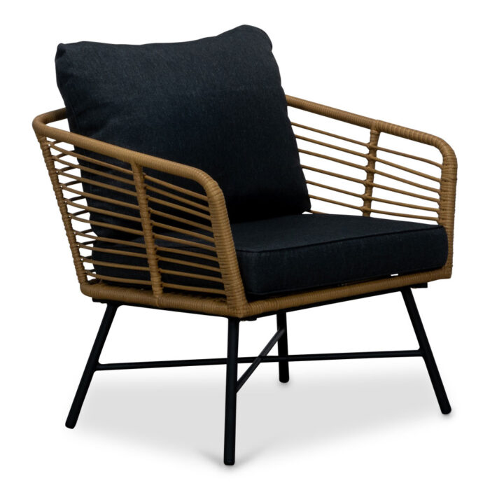 BUITEN living Flow loungestoel tuin | wicker + aluminium | Bamboo antraciet