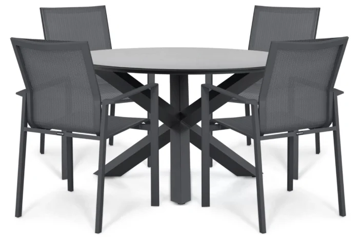 Lifestyle Garden Furniture Timo/Orino 130 cm dining tuinset 5-delig - Grijs-antraciet
