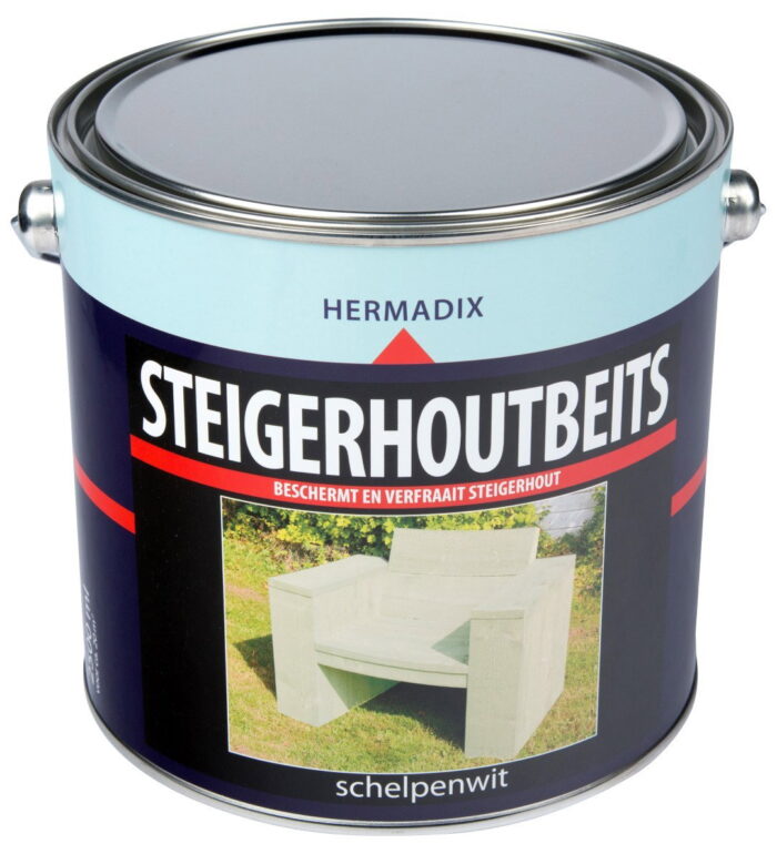 Hermadix Steigerhoutbeits schelpenwit 2500 ml – hout;wit
