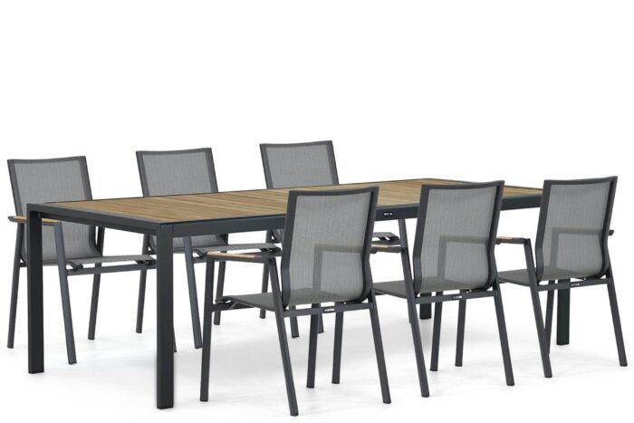 Lifestyle Garden Furniture Fiora/Valence 240 cm dining tuinset 5-delig – Grijs-antraciet