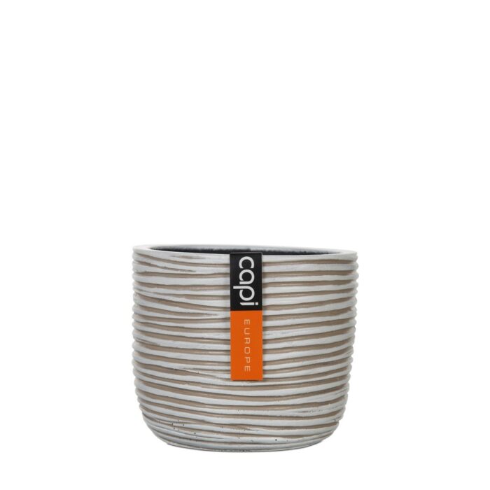 Capi europe Bloempot Ei pot rib II 10×8,5 ivoor – wit