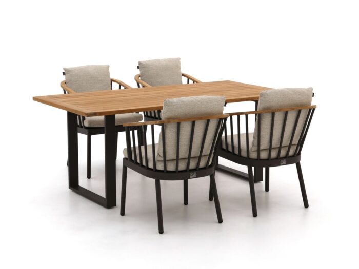 Apple Bee Condor 190cm dining tuinset 5-delig – Zwart