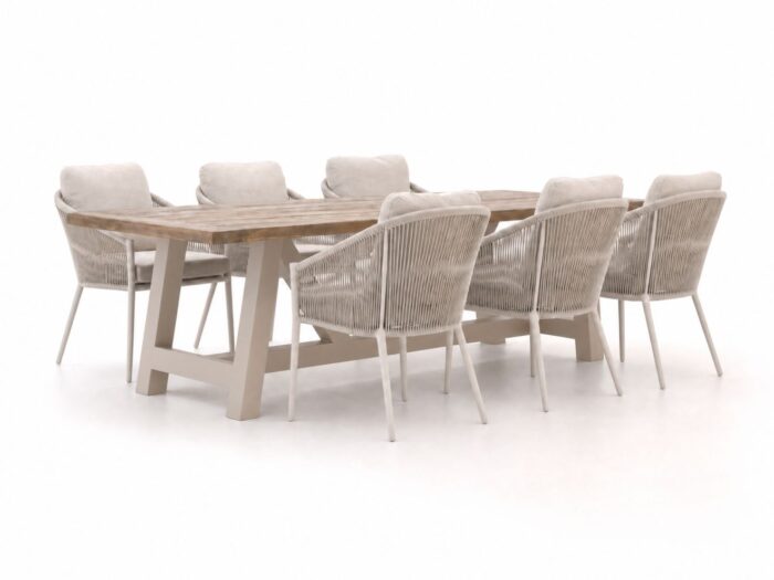 Bellagio tuinmeubelen + 15% kassakorting | Bellagio Mineo/Bresimo 260cm dining tuinset 7-delig – Bruin