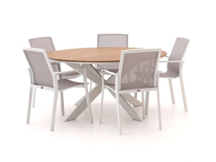 Bellagio tuinmeubelen Bellagio Dranera/Fidenza ø149cm dining tuinset 6-delig stapelbaar Laagste prijsgarantie! – Grijs