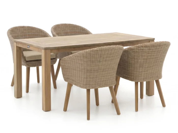 Intenso Furniture Tropea/ROUGH-X 180cm dining tuinset 5-delig - Bruin