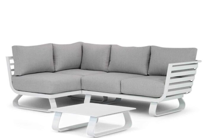 Santika Furniture Sovita chaise longue loungeset 4-delig – Wit
