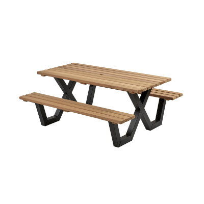 Talen buitenmeubelen Picknicktafel hardhout metalen frame 180×160 cm