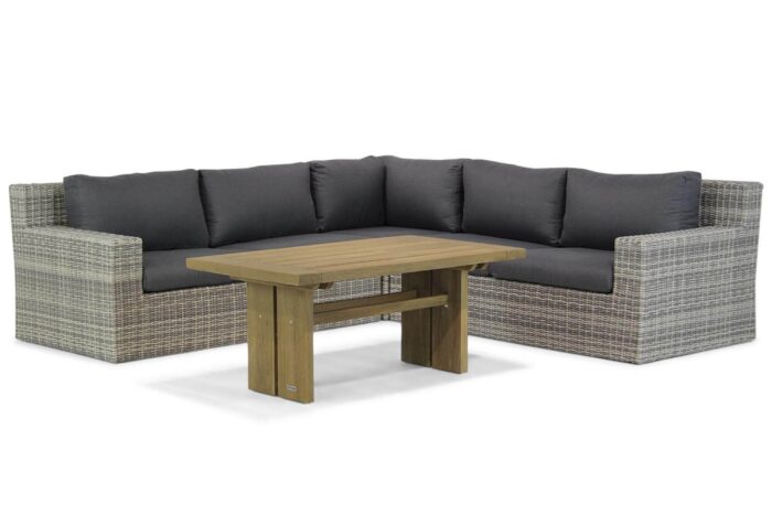 Garden Collections Amico/Brighton 140 cm dining loungeset 4-delig – Grijs-antraciet