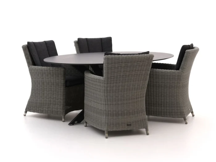 Intenso Furniture Adriano/Furato ellips 200cm dining tuinset 5-delig - Grijs