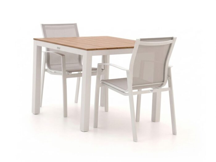 Forza Furniture Forza Altea/Fidenza 90cm dining tuinset 3-delig stapelbaar Laagste prijsgarantie! – Wit