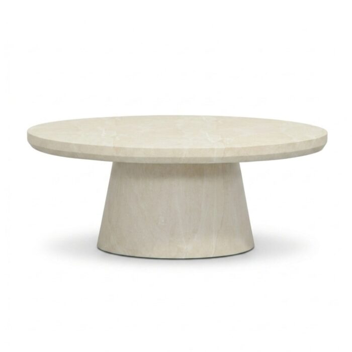BUITEN living Nina koffietafel | polystone | Chalk beige | 95cm rond