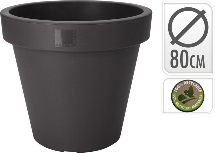 Nampook Bloempot EK Rond 80x80x69 cm Antraciet – zwart