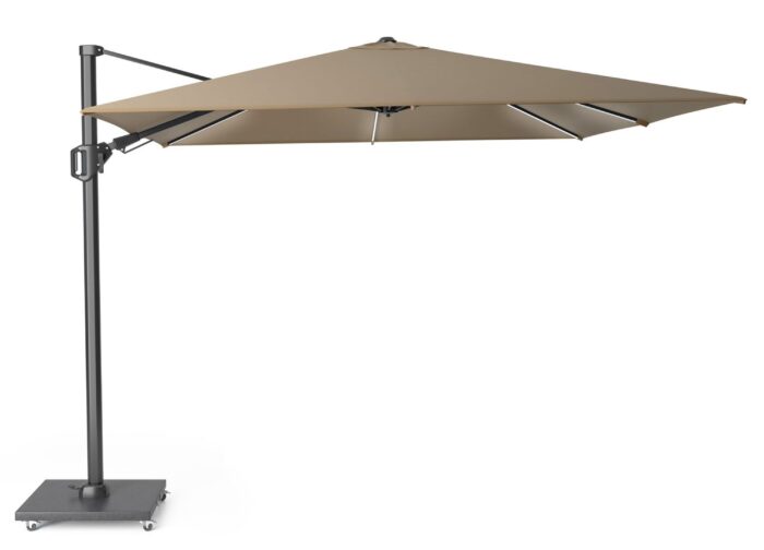 Platinum Challenger zweefparasol T2 300 cm x 300 cm glow taupe – Taupe-naturel-bruin