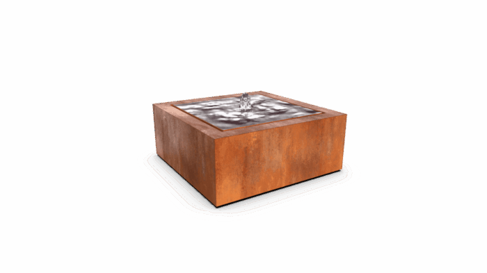 Geroba Watertafel Taula Quadra 120 x 120 x 40 cm Waterornament