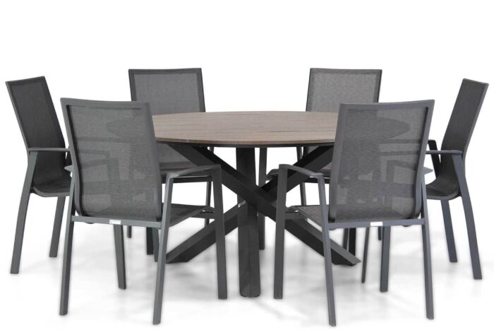 Lifestyle Garden Furniture Ultimate/Ancona 150 cm dining tuinset 7-delig – Grijs-antraciet