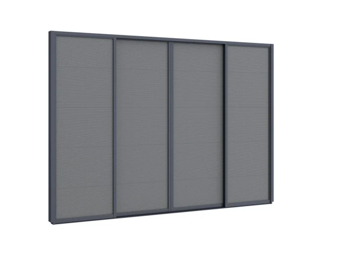 Kees Smit Collectie Zonwerende schuifdeuren 360x235cm t.b.v. Cedrino Pergola - Grijs