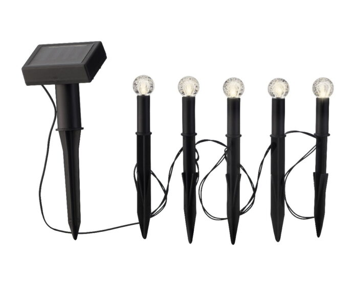 Lumineo Solar stekers 5 stuks bolletjes – zwart