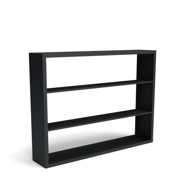 Geroba Beltza zwarte houtopslag onderverdeling 3 vakken 2000x385x1500 mm – zwart