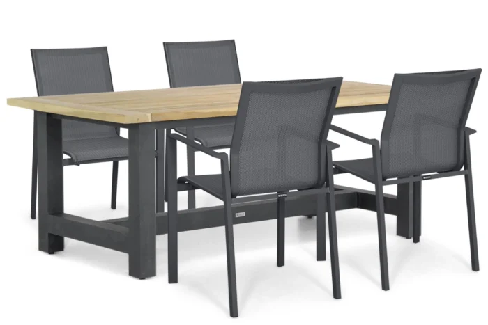 Lifestyle Garden Furniture Timo/San Francisco 200x100 cm dining tuinset 5-delig - Grijs-antraciet
