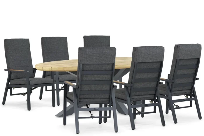 Lifestyle Garden Furniture Marseille/Diogo 240 cm dining tuinset 7-delig - Grijs-antraciet