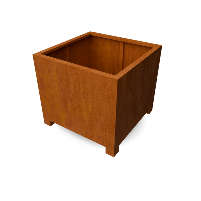Geroba Artesa plantenbak cortenstaal met 10 cm poten L100 x B100 x H90 cm – bruin
