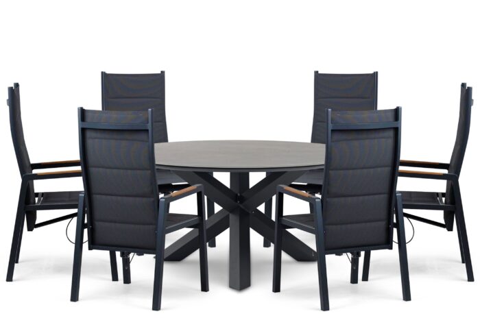 Lifestyle Garden Furniture Essence/Xento 150 cm dining tuinset 7-delig – Grijs-antraciet