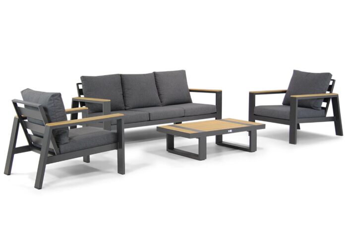 Lifestyle Garden Furniture Marietta stoel-bank loungeset 4-delig – Grijs-antraciet