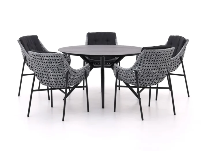 Manifesto Furniture Novara/Sora ø 127cm dining tuinset 6-delig - Grijs