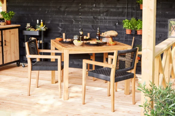 Tuindeco Teak tuintafel vierkant - hout