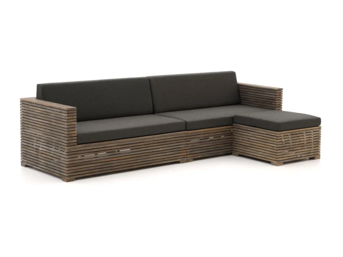 ROUGH Furniture ROUGH-C chaise longue loungeset 3-delig - Bruin
