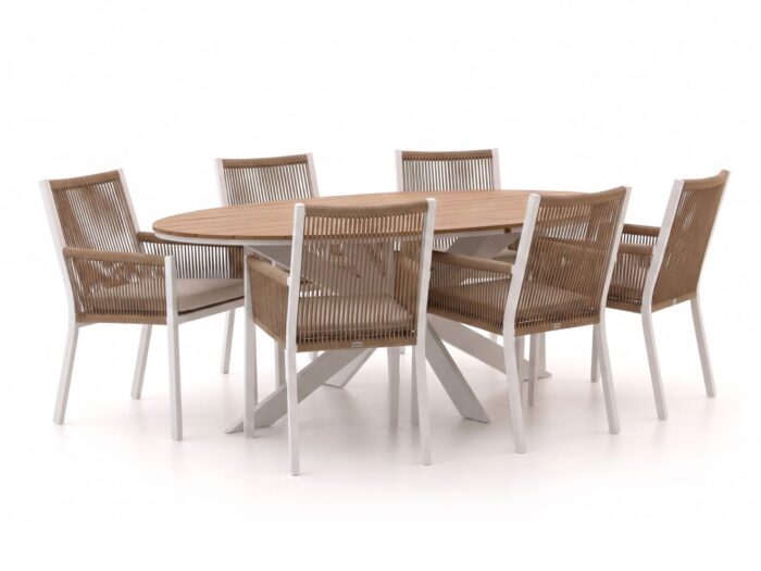 Manifesto Furniture Rivola/Fidenza 220cm ovaal dining tuinset 7-delig