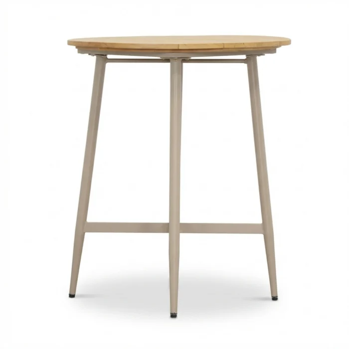 LUX outdoor living Valencia dining bartafel 4 personen | teakhout + aluminium | beige | 90cm rond
