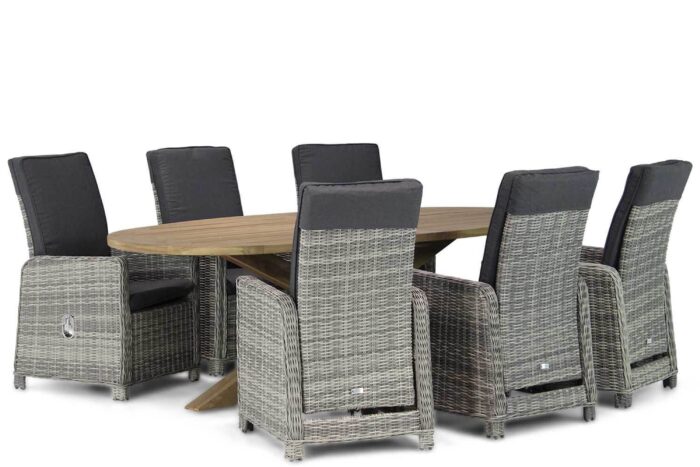 Garden Collections Bello/Boston 240 cm ovaal dining tuinset 7-delig – Grijs-antraciet