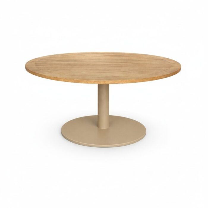LUX outdoor living Ventura low dining tuintafel 6 personen | teakhout + aluminium | Natural Teak/beige | 150cm rond