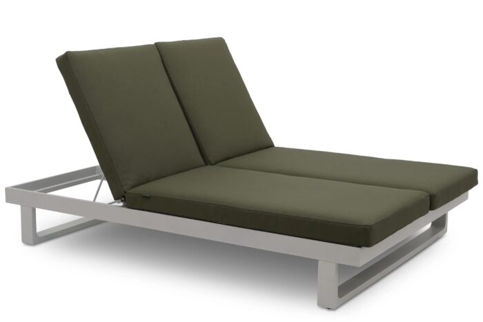 Lifestyle Garden Furniture Massimo ligbed met kussen wit/moss green
