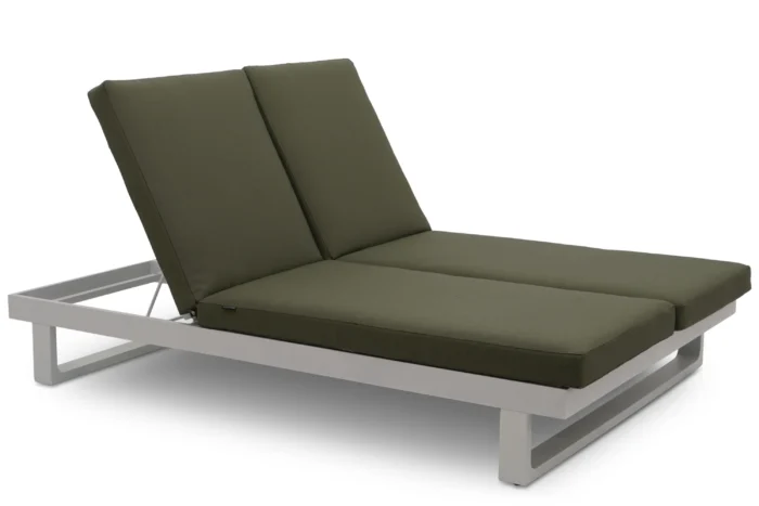 Lifestyle Garden Furniture Massimo ligbed met kussen wit/moss green