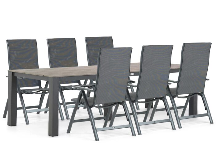 Hartman Sitges/Valley 240 cm dining tuinset 7-delig – Grijs-antraciet