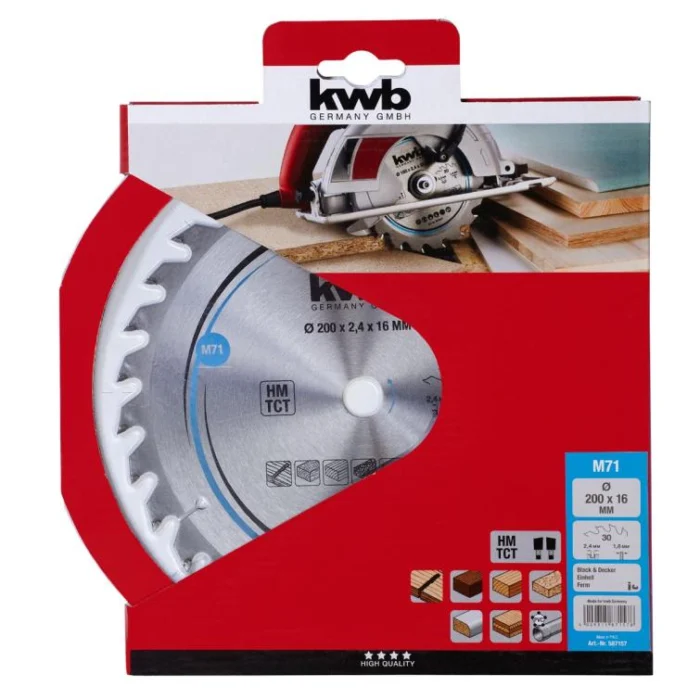 Kwb Cirkelzaagblad hm 200x16 71m - grijs